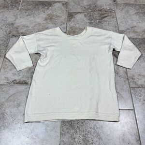 Express Tricot Sweater Womens Size M Tan Beige Soft Knit Pullover Cottagecore